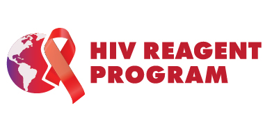 text HIV reagent program logo earth with red ribbon