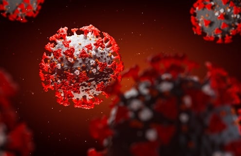 3D illustration of SARS-CoV-2