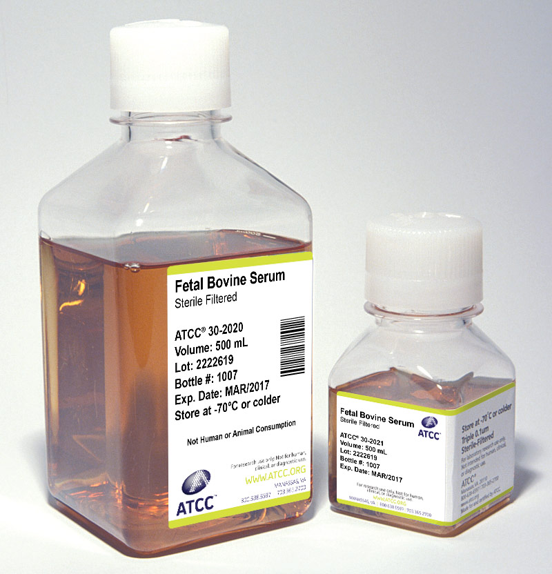 Bottles of Fetal Bovine Serum