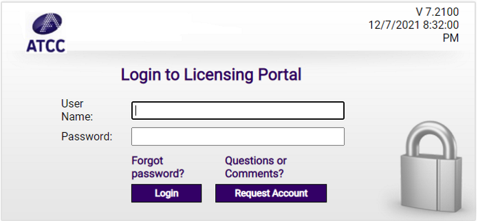 Agreement portal log in screen